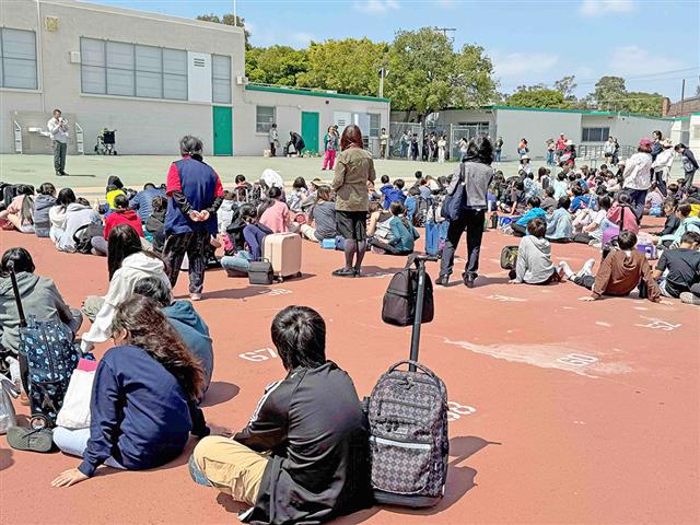  学校説明会の会場の様子。